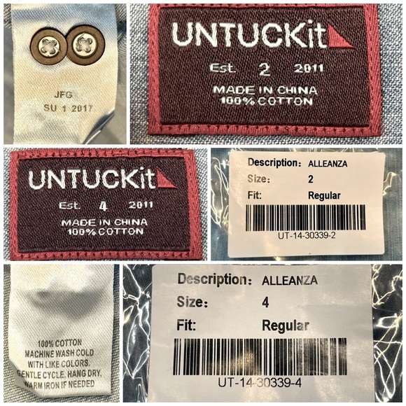 NEW UNTUCKit Alleanza Button Front Blue Chambray Shirt, Size 2 Regular - Picture 7 of 8